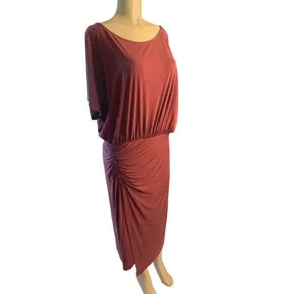 jersey wrap dress 3 4 sleeve R & M Richards Petite 3/4-Sleeve Hardware Midi Dress - Black main image 1
